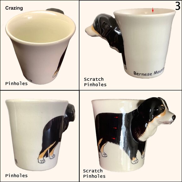 GUC - Vintage Handpainted 9 oz Ceramic Bernese Mountain Dog Handled Coffee Mug - Picture 10 of 10